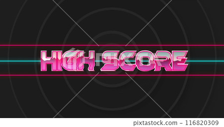 Image of high score text over black circles Image of high score text over black circles 116820309