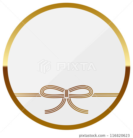 Luxurious Mizuhiki frame in white and gold 116820623