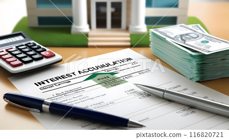 Bank statement labeled, Interest Accumulation 116820721