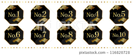 A luxurious ranking emblem set of 1st to 10th place 116820728