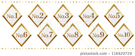 A luxurious ranking emblem set of 1st to 10th place 116820729