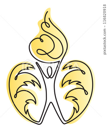 One line eco world. Single one line drawing of hands hold round earth. Globe icon silhouette for world protect concept. Climate concept art. Design vector graphic illustration 116820918