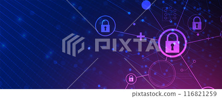 Internet digital syber security technology concept for business background. Lock on circuit board. Vector art. Internet digital syber security technology concept for business background. Lock on circuit board. Vector art. 116821259