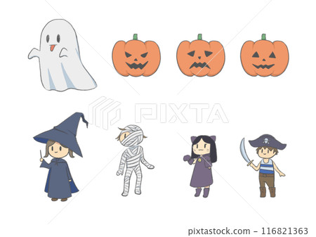 Children wearing Halloween costumes 116821363