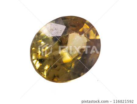 natural yellow sphene titanite on the isolated background natural yellow sphene titanite on the isolated background 116821592