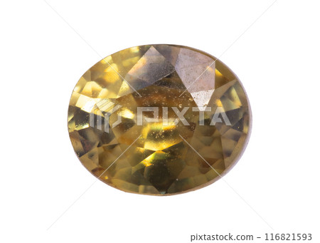 natural yellow sphene titanite on the isolated background natural yellow sphene titanite on the isolated background 116821593