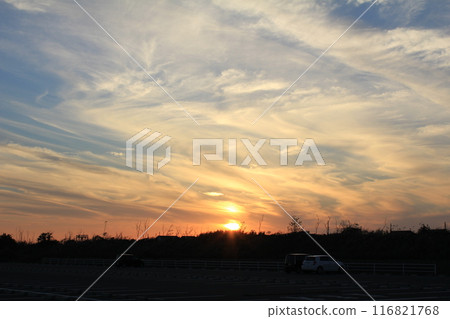 A cloud that stains in the sunset A cloud that stains in the sunset 116821768