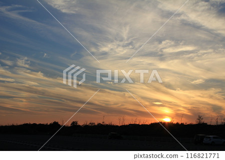 美麗的夕陽風光 美麗的夕陽風光 116821771