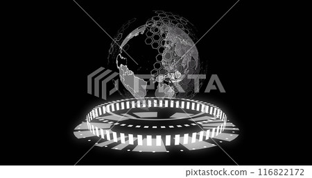 Image of data processing over globe 116822172
