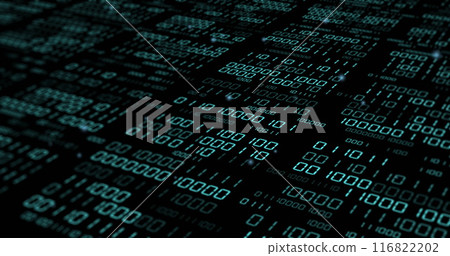 Image of binary coding and data processing 116822202