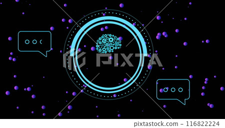 Image of human head and ai data processing over black background Image of human head and ai data processing over black background 116822224