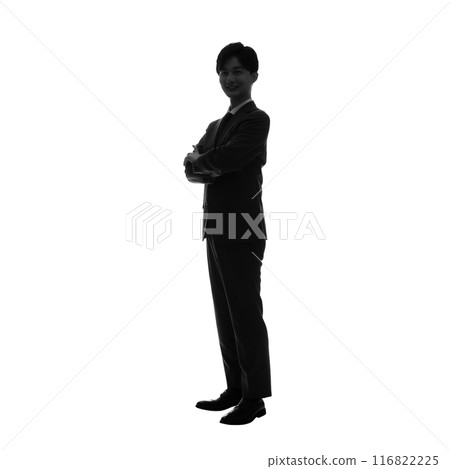 商人剪影全身照片PNG透明背景手工精準剪裁 商人剪影全身照片PNG透明背景手工精準剪裁 116822225