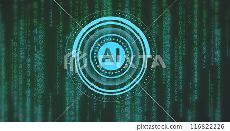 Image of ai data processing over computer server Image of ai data processing over computer server 116822226