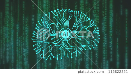 Image of ai data processing over computer server Image of ai data processing over computer server 116822231