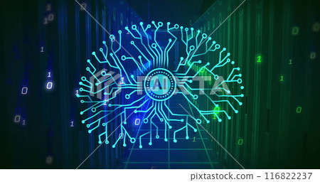 Image of ai data processing over computer server Image of ai data processing over computer server 116822237