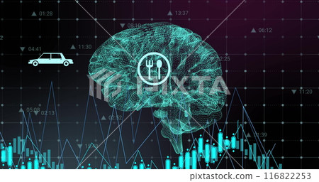 Image of ai data processing and brain over black background Image of ai data processing and brain over black background 116822253
