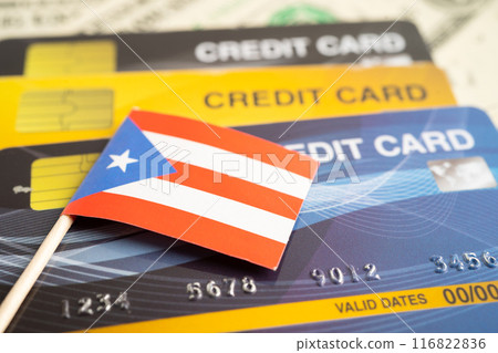 Credit card model with US Chile flag, financial investment economy business banking. Credit card model with US Chile flag, financial investment economy business banking. 116822836