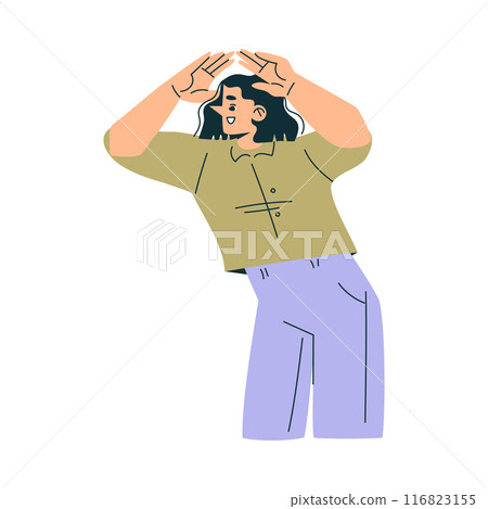 Look to Future with Woman Character View Horizon Vector Illustration Look to Future with Woman Character View Horizon Vector Illustration 116823155