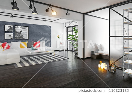 modern loft interior. 116823183