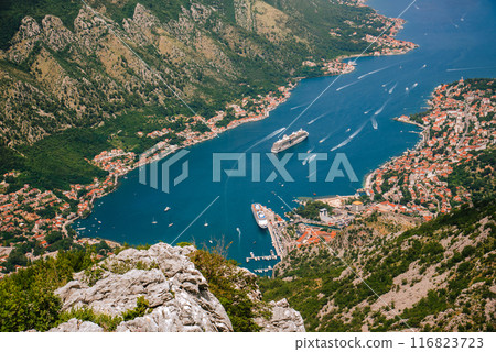 Boka Bay Panorama from Viewpoint at Mountain Road 116823723