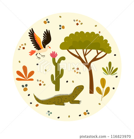 Childish Babies Animal Plant Zoo Safari Lizard 116823970