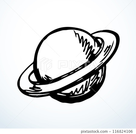 Vector drawing. Big planet in the sky Vector drawing. Big planet in the sky 116824106
