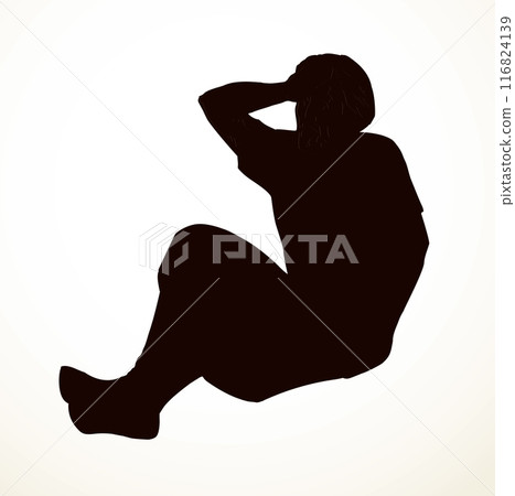 Vector drawing. Man fall on the ground Vector drawing. Man fall on the ground 116824139