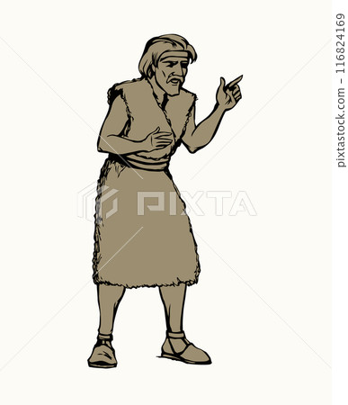 Vector drawing. Prophet Elijah in ancient clothes 116824169