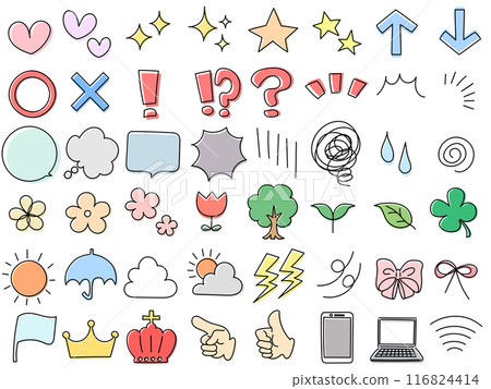 各種手繪圖示集 116824414