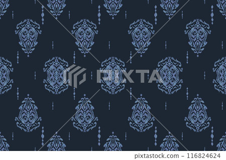 Ikat tribal Indian seamless pattern. Ethnic Aztec fabric carpet mandala ornament native boho chevron textile.Geometric African American oriental traditional vector illustrations. Embroidery style. Ikat tribal Indian seamless pattern. Ethnic Aztec fabric carpet mandala ornament native boho chevron textile.Geometric African American oriental traditional vector illustrations. Embroidery style. 116824624