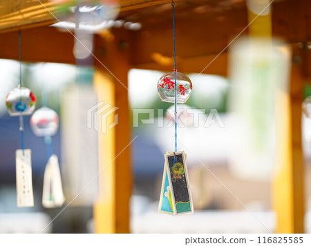 Beautiful scenery of Hokkaido Biei Shrine in summer Wind chime scenery 116825585