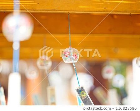 Beautiful scenery of Hokkaido Biei Shrine in summer Wind chime scenery 116825586