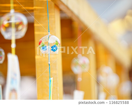 Beautiful scenery of Hokkaido Biei Shrine in summer Wind chime scenery 116825588