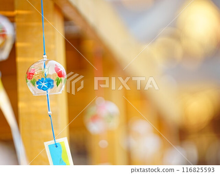 Beautiful scenery of Hokkaido Biei Shrine in summer Wind chime scenery 116825593