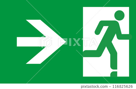 Emergency exit. Safety symbol. Escape help evacuation icon Emergency exit. Safety symbol. Escape help evacuation icon 116825626