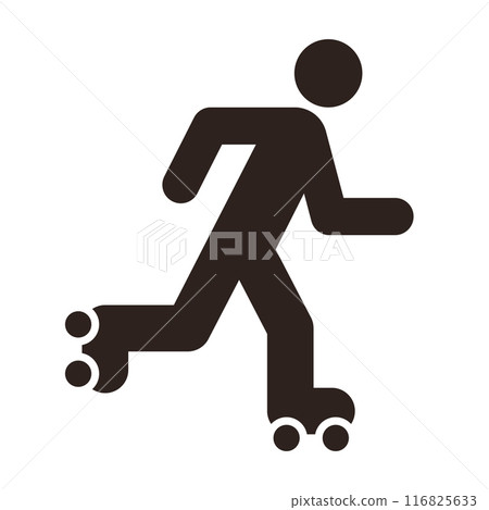 Roller skate icon, inline skating sign 116825633