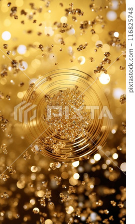 Luxurious abstract background with sparkling golden particles for a mesmerizing visual experience 116825748