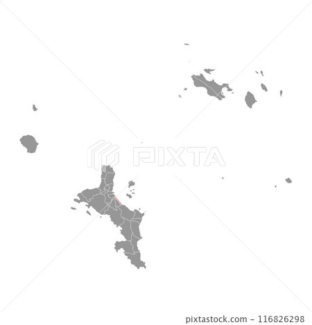 Roche Caiman district map, administrative division of Seychelles. Vector illustration. 116826298