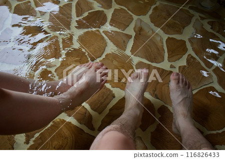 Take a break at the Sarubobo Golden Footbath Take a break at the Sarubobo Golden Footbath 116826433