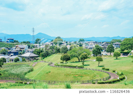 The view from Kasama Crafts Hill, Kasama City, Ibaraki Prefecture The view from Kasama Crafts Hill, Kasama City, Ibaraki Prefecture 116826436