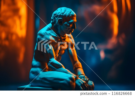 ancient egyptian pharaoh statue. Neural network AI generated art 116826668
