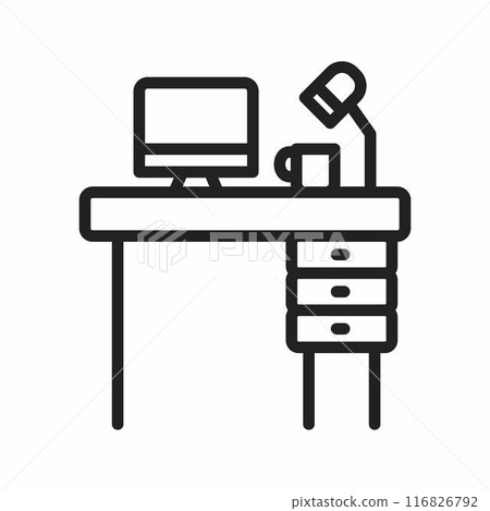 Workplace icon vector image. Workplace icon vector image. 116826792