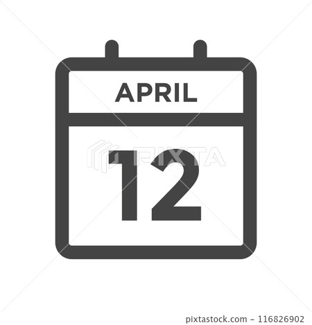April 12 Calendar Day or Calender Date for Deadline or Appointment 116826902