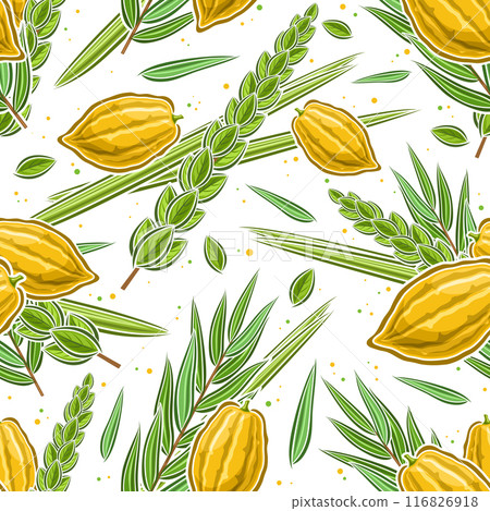Vector seamless pattern for Jewish Sukkot 116826918