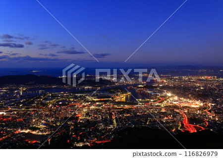 [Fukuoka Prefecture] Night view of Kitakyushu City (Sarakurayama Observation Deck) 116826979