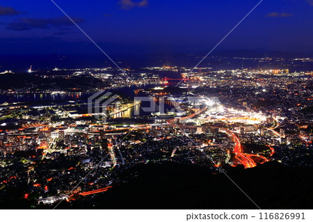 [Fukuoka Prefecture] Night view of Kitakyushu City (Sarakurayama Observation Deck) 116826991