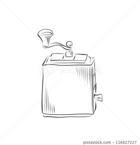 drawing lines. art-line coffee grinder. Vector drawing lines. art-line coffee grinder. Vector 116827227