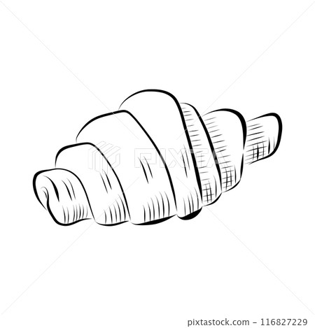 drawing lines. art line croissant. Vector design drawing lines. art line croissant. Vector design 116827229