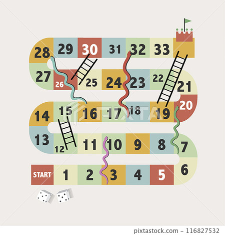 Frame of board game ,Funny frame,snake games,Vector illustrations. 116827532