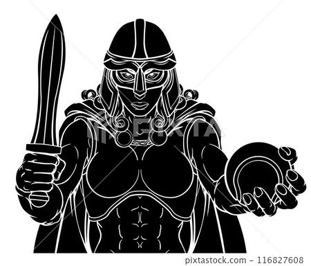 Viking Trojan Celtic Knight Tennis Warrior Woman Viking Trojan Celtic Knight Tennis Warrior Woman 116827608